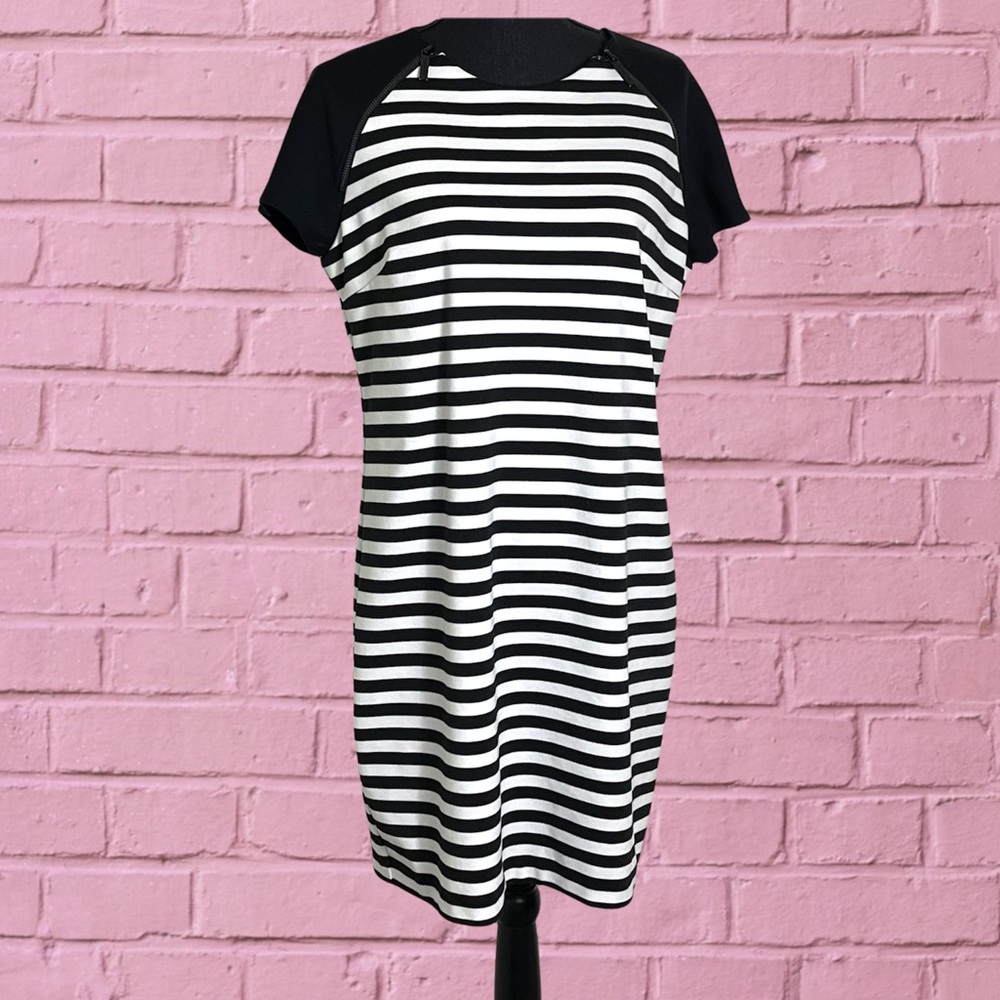Micheal Kors Bodycon striped dress sz 14